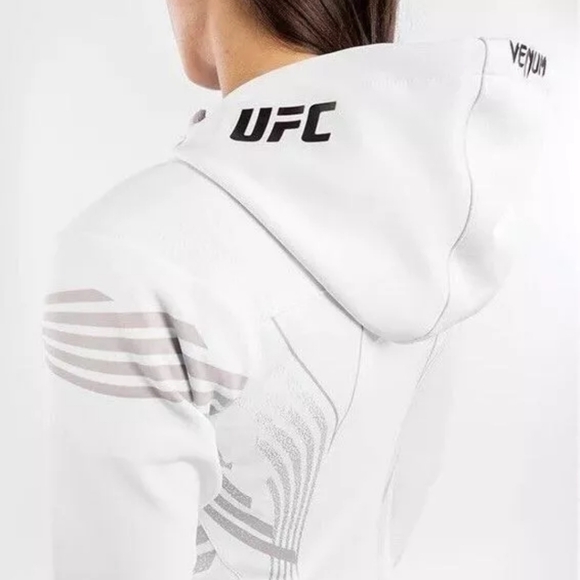UFC Venum Authentic Fight Night Women’s Walkout Hoodie Jacket White - Picture 5 of 8